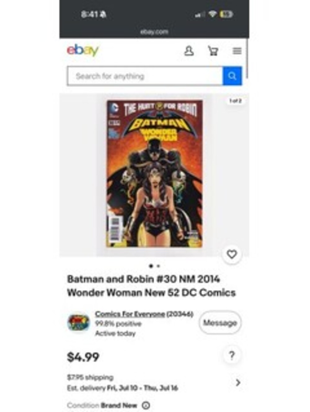 Batman and Robin #30 NM 2014 Wonder Woman New 52 DC Comics